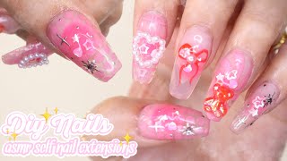 do nails with me pink friday gel x nails ⋆·˚ ༘ *  aura nails without airbrush