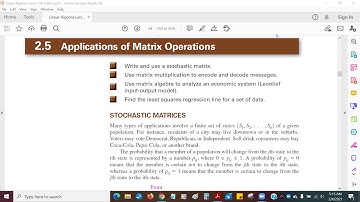 2.5 Stochastic Matrix