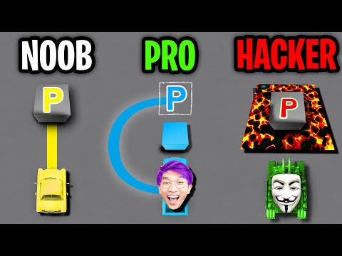 Can We Go NOOB vs PRO vs HACKER In PARK MASTER!? (ALL LEVELS!)