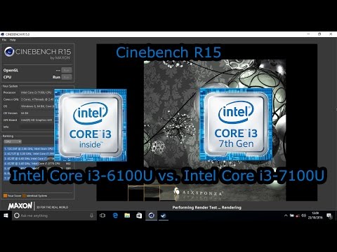 Intel Core i3-6100U vs. Core i3-7100U - Cinebench R15 - Skylake vs. Kaby Lake