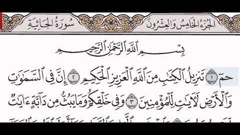 سورة الجاثية الشيخ على عبد الرحمن الحذيفي من مصحف آيات