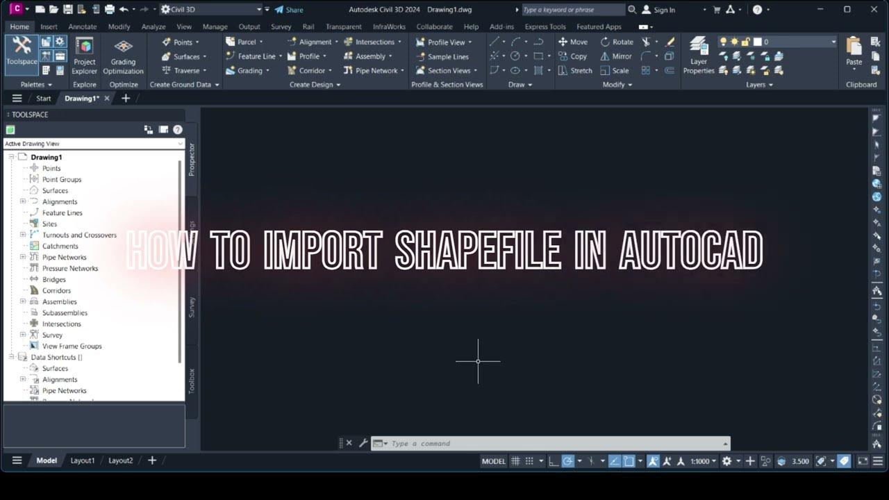 How to Import Shapefile in Autocad without using GIS software ArGIS or