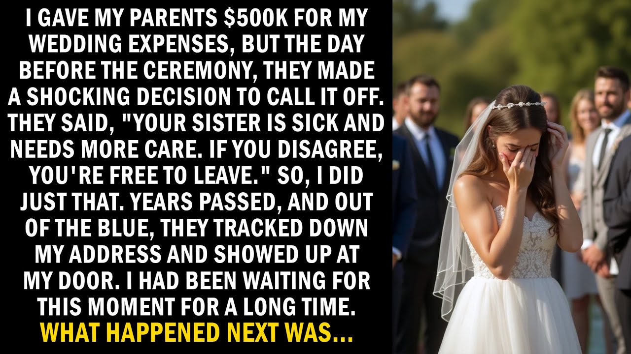 My parents called off my wedding and threw me out for not giving $500K to my sister. Then...