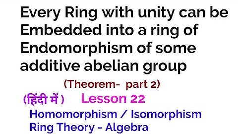Every Ring with unity can be Embedded into a ring of Endomorphism of some additive abelian group