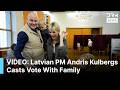 FULL VIDEO: Latvian PM Andris Kulbergs Casts Vote With Family in Parliamentary Election | AC1B