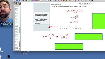 2.6 Video Notes: Quadratic Formula
