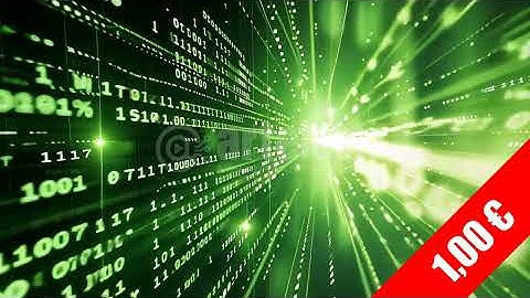 Neon Green Binary Data Stream — Tech Motion Stock Footage (HD 1080p)