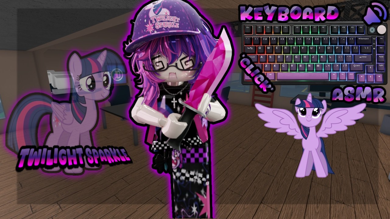 💜Playing mm2 as Twilight Sparkle  *Keyboard ASMR*💜