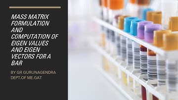 Eigen value and Eigen vectors for bar subjected to axial vibration