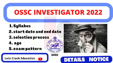 ossc investigator 2022 | ossc investigator #syllabus 2022 | #exampattern of investigator Educational