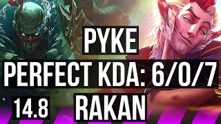 PYKE & Vayne vs RAKAN & Jinx (SUP) | 6/0/7, 73% winrate, Dominating | EUW Grandmaster | 14.8