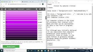 KS3 Webdesign tutorial HTML Lesson 3 HTML Colors