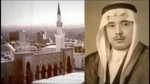 اول اذان ينقل على الهواء مباشر من المسجد النبوي 1373 هـ بصوت الشيخ عبدالعزيز البخاري - قديم