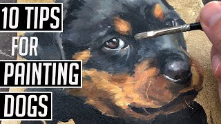 Oil painting: How to paint dogs step by step - 10 TIPS