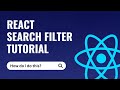 Search Filter React Tutorial - Search Bar in React