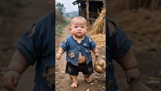 Cute kids carry potatoes at home and sing 🥰 #shorts