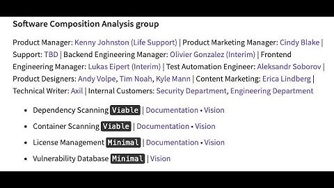 Secure::Software Composition Analysis Group - features overview
