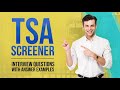 TSA Screener Interview Questions with Answer Examples