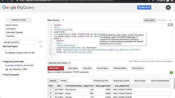 Using analytic (window) functions in BigQuery