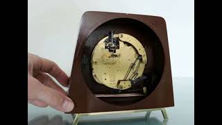 HERMLE Mantel TOP Clock ICONIC! Vintage HIGH GLOSS! 1964 SERVICED! Chime Germany