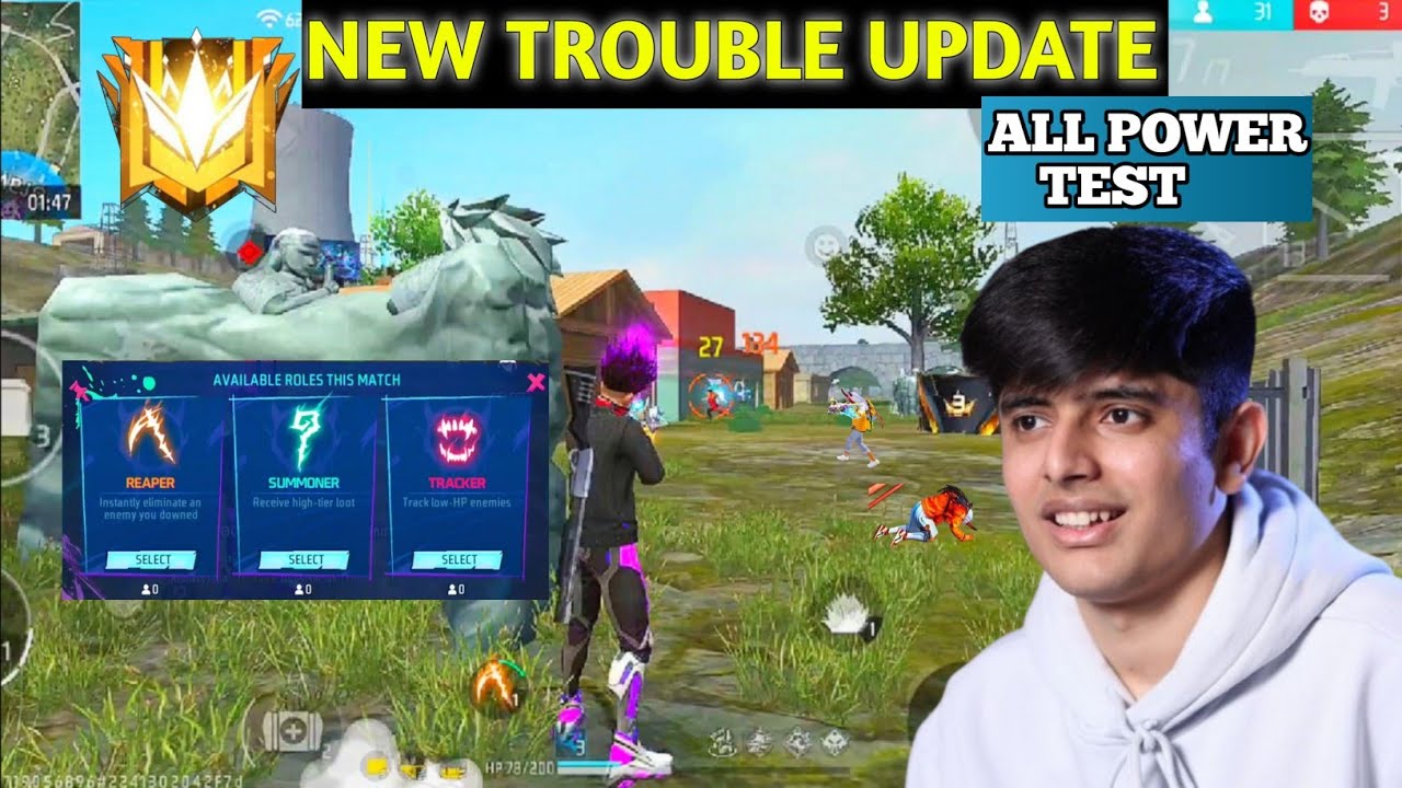 Free Fire New Update - New trouble Event All Roles Ability Test || Reaper , Tracker and summoner 