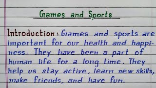 Essay - Games and Sports | @IndrajitGoswami0607