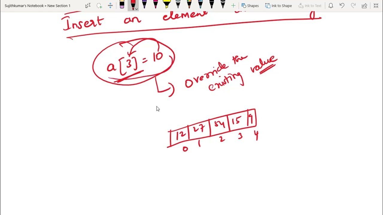 10  Inserting an element to the array