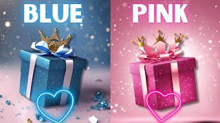 Choose your gift 😍🎁🤮|| 2 gift box challenge|| good vs bad|| Blue & Pink #giftboxchallenge