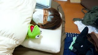 夏カゼ( ˘ω˘ )ひきました　I caught a summer cold.