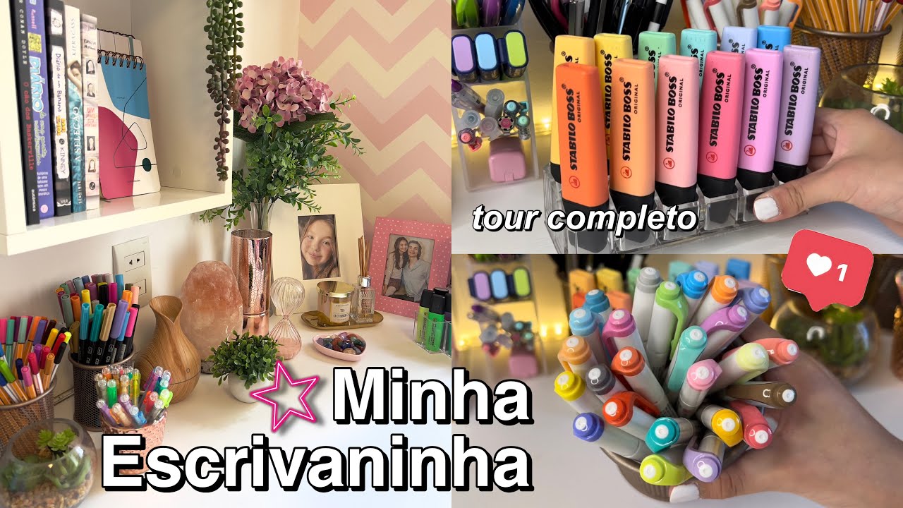 TOUR minha escrivaninha  ✏️ Completo e Atualizado | Minha escrivaninha de Estudo