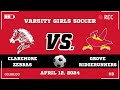 Claremore varsity girls soccer vs grove ridgerunners april 12 2024