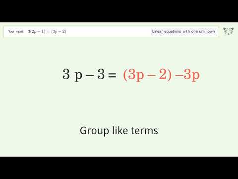 Linear equation with
