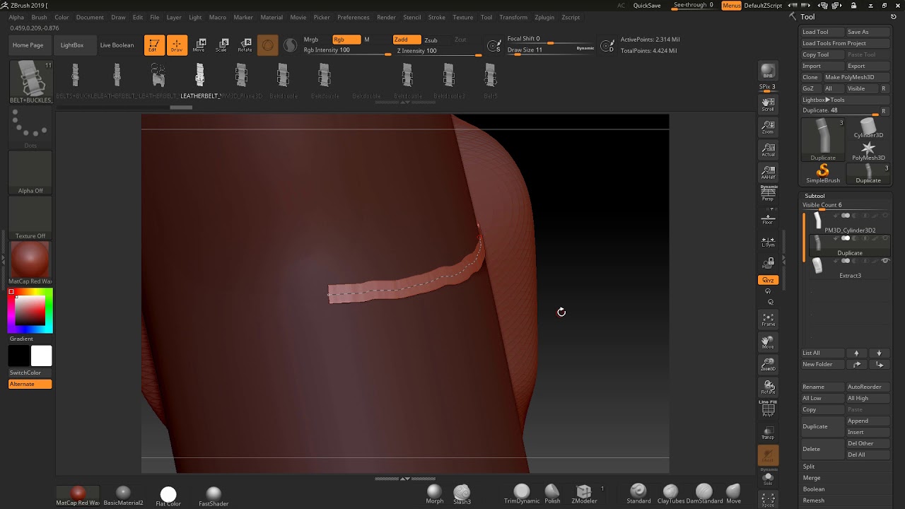 how ro get rid of a curve in zbrush