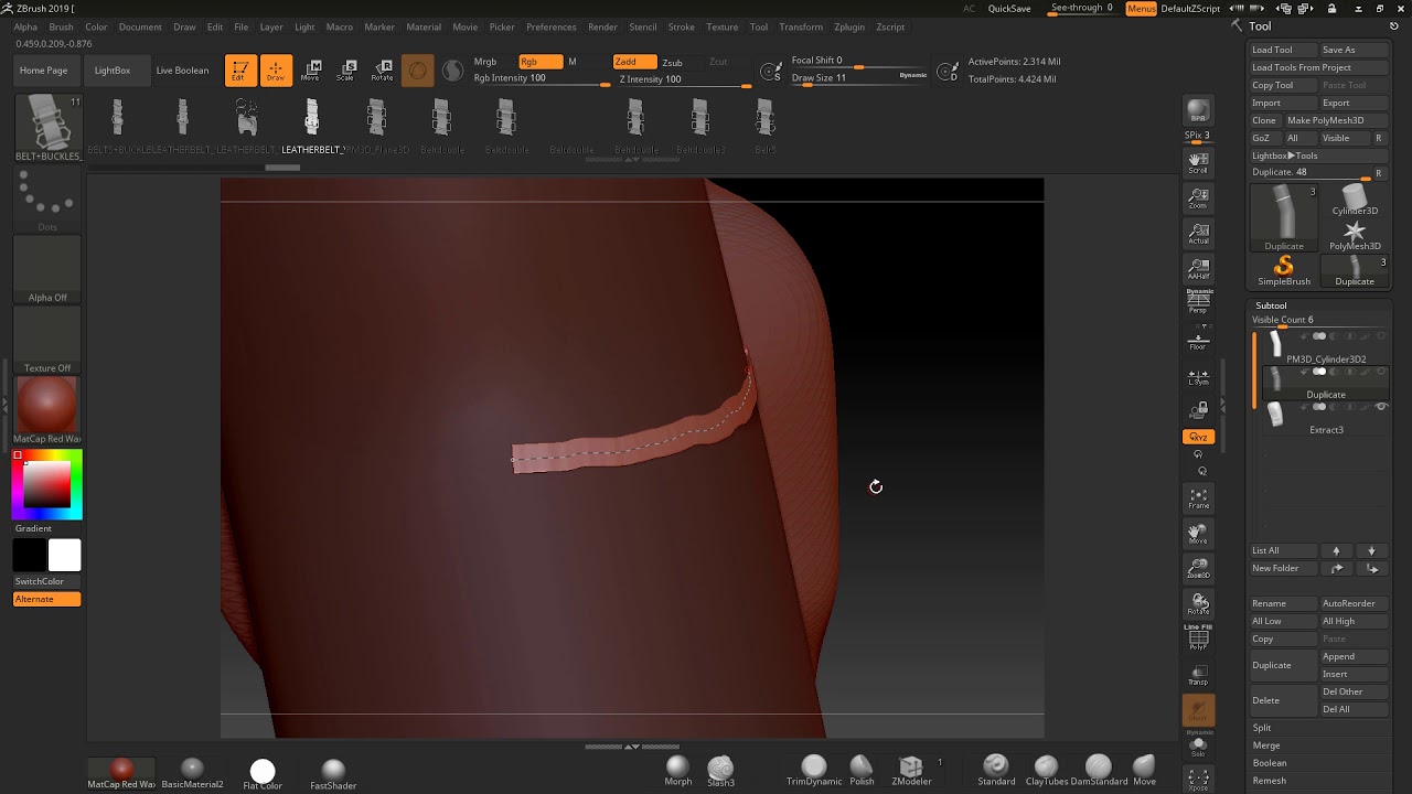 slide curve zbrush