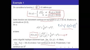 Fonctions de deux variables partie 1: Limites, Continuité et différentiabilité.
