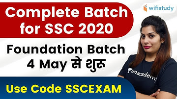 SSC 2020 Complete Batch | Starting From 4th May | Use code "SSCEXAM"
