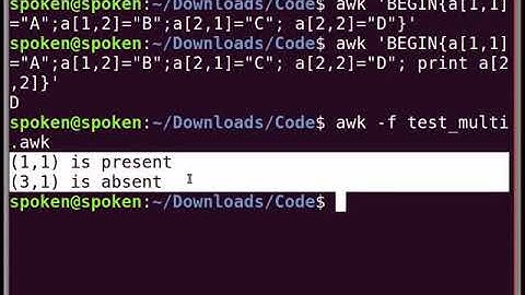 MultiDimensional Array in awk - English