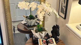 Live decorate with me, front hallway table!#Luxury home#Galleria home