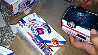 video unboxing paket mainan ambulance