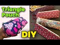 SUPER EASY 😉 Triangle pouch cutting and stitching/ Pouch making at home/Makeup pouch/ Purse/ DIY bag