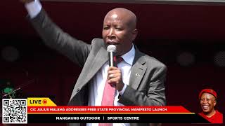 President Julius Malema addressing the Free State Provincial Manifesto Rally