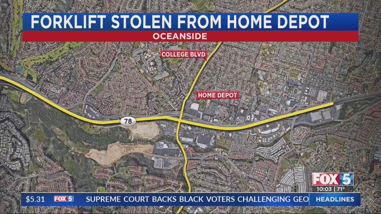 Forklift Stolen From Oceanside Home Depot YouTube
