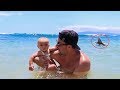 BABYS FIRST TIME IN THE OCEAN *BIG SCARE*