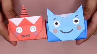 Cajita de papel para poner dulces con tema ONI Setsubun Japones