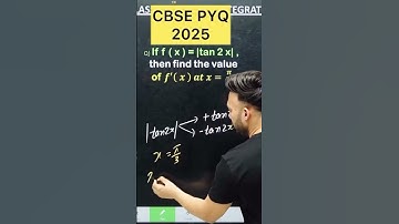 Q) If f(x)=|tan2x|, then find the value of f^′ (x) at x=𝜋/3.. #cbse2026 #maths #class12math #cbse
