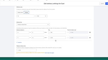 Distance Based Delivery Fees
