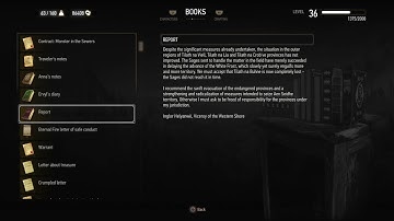 BOOKS: Report (Witcher 3 In-Game Lore Read Aloud)