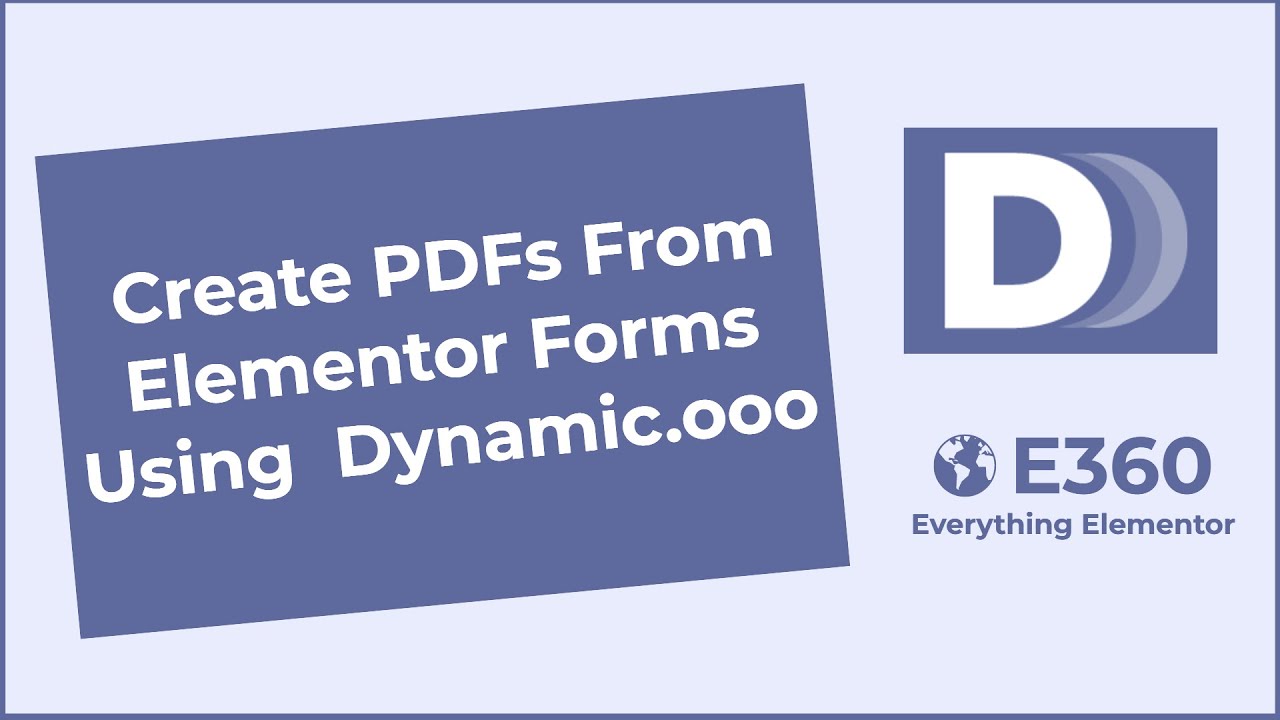 Create PDFs From Elementor Forms Using  Dynamic.ooo