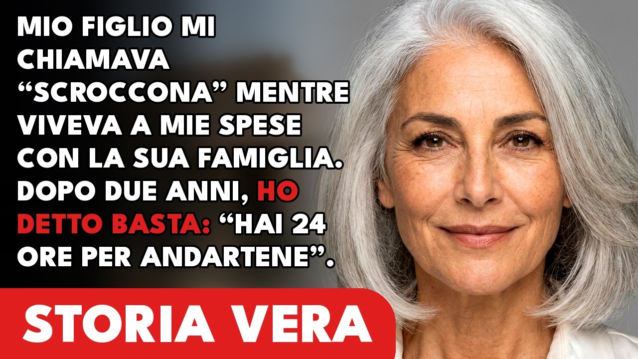 Domenica scorsa, davanti alla tavola piena di parenti, mio figlio mi ha guardata e ha detto: «Non sei altro che una scroccona». Io, che pago ogni bolletta di quella casa, che riempio il...