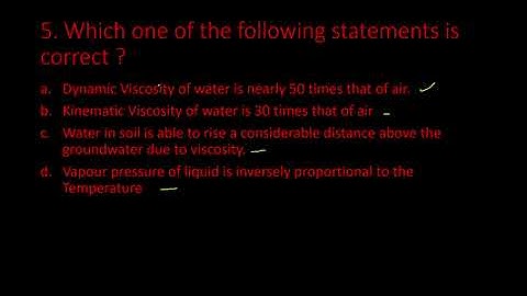 5 | Properties of Fluid | Fluid Mechanics | Previous Year ESE Questions and Answers | IES | GATE |